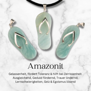 Amazonit Anhänger Pendent Flip Flop