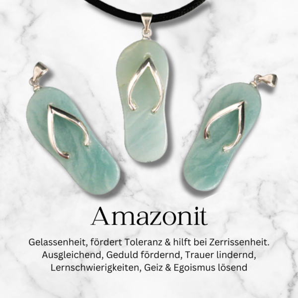 Amazonit Anhänger Pendent Flip Flop