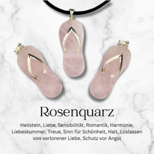 Rosenquarz Anhänger Flip Flop